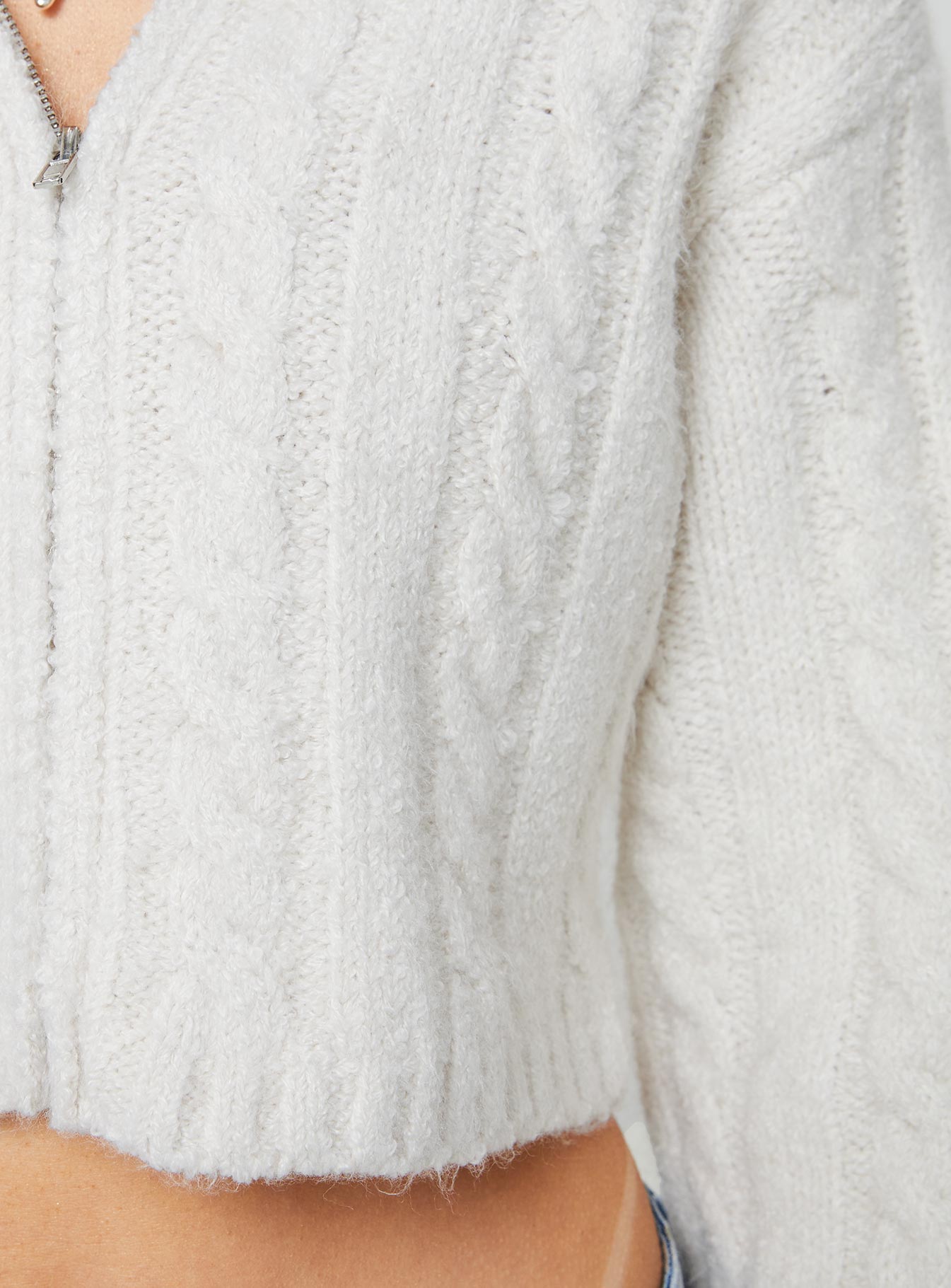 Quiet Night Cable Knit Sweater Cream