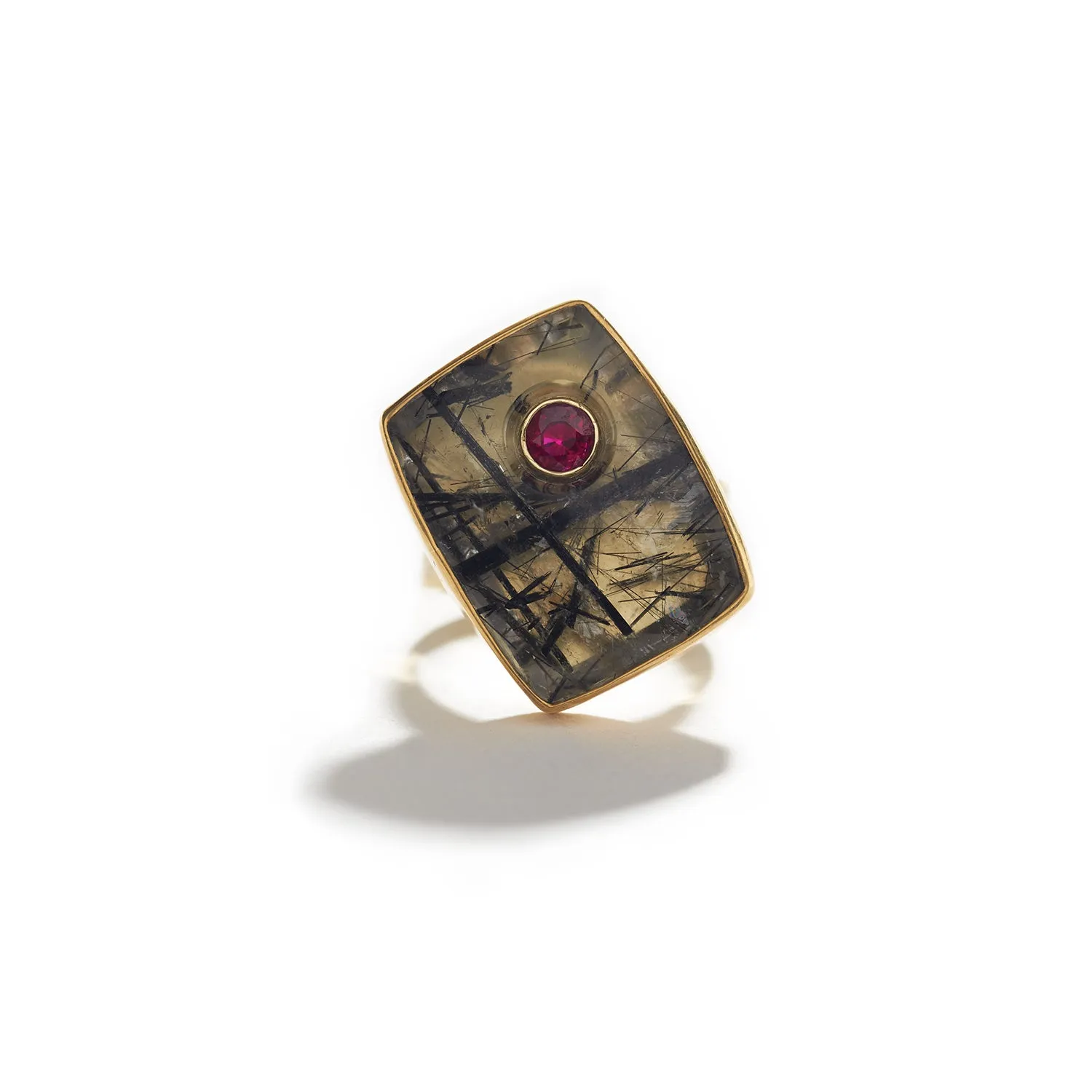 Ruby in Tourmalated Quartz Ring