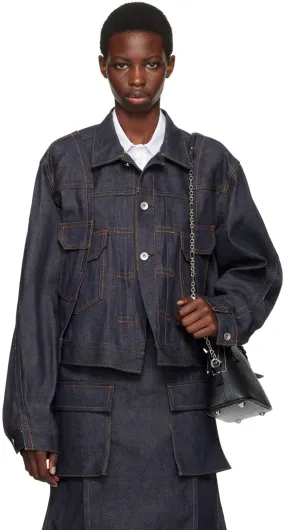 sacai Blue Paneled Denim Jacket