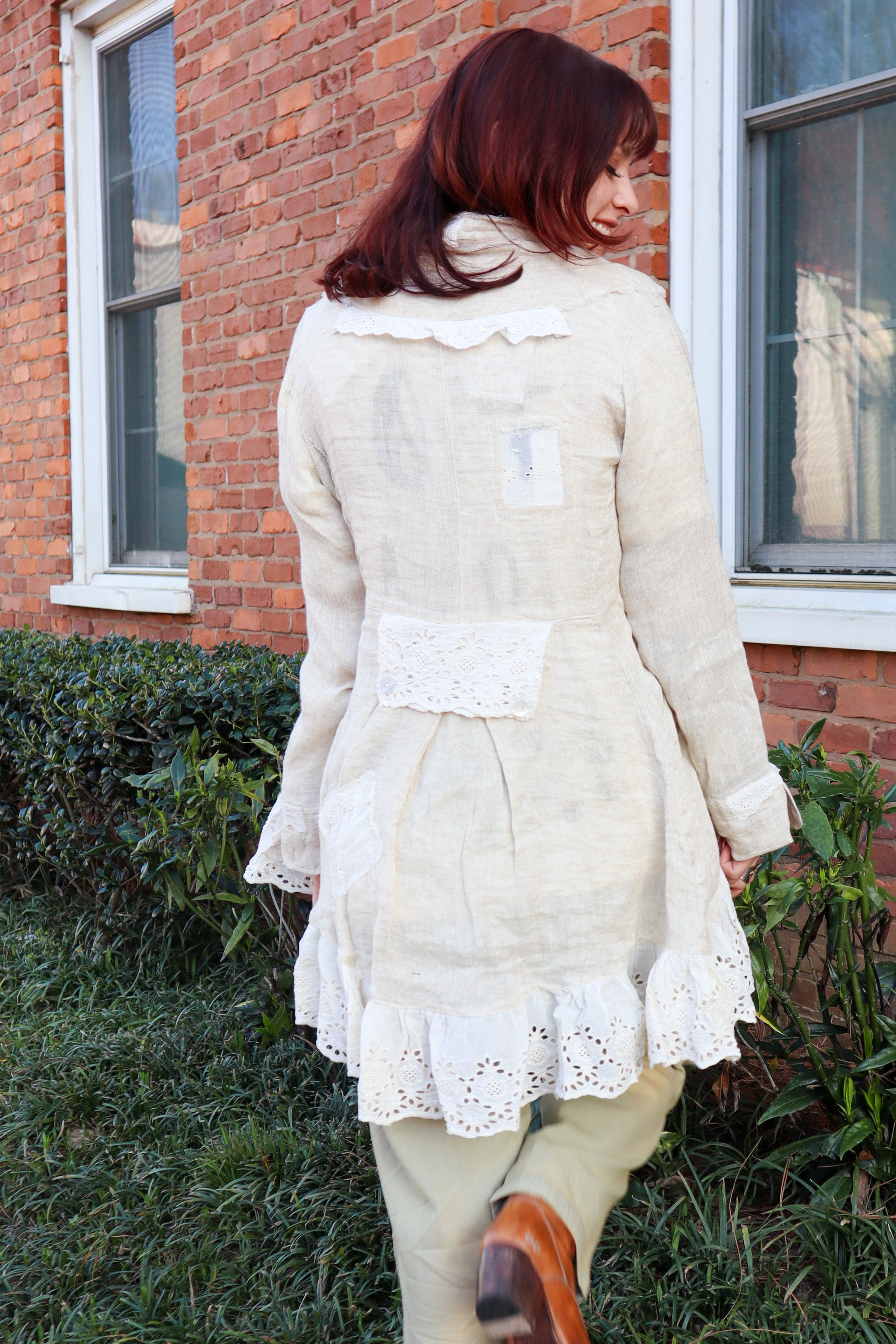 Sale - Boho Chic Botton Down Linen Coat