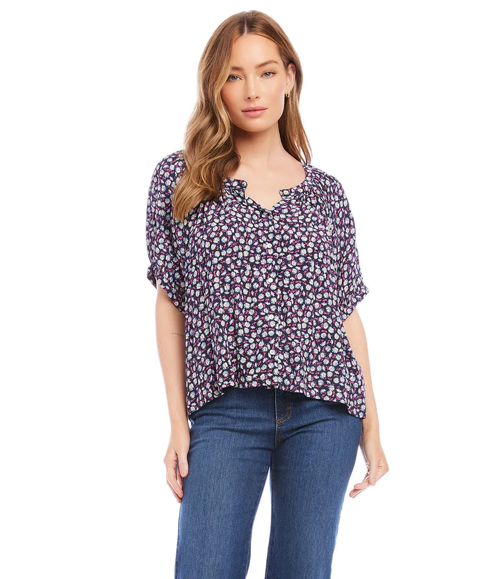 Short Sleeve Peasant Top