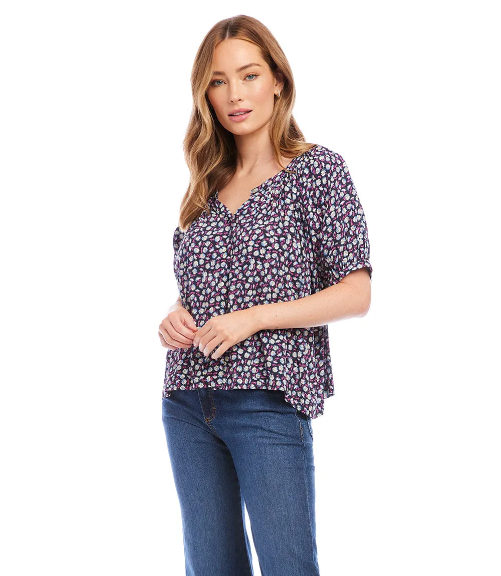 Short Sleeve Peasant Top