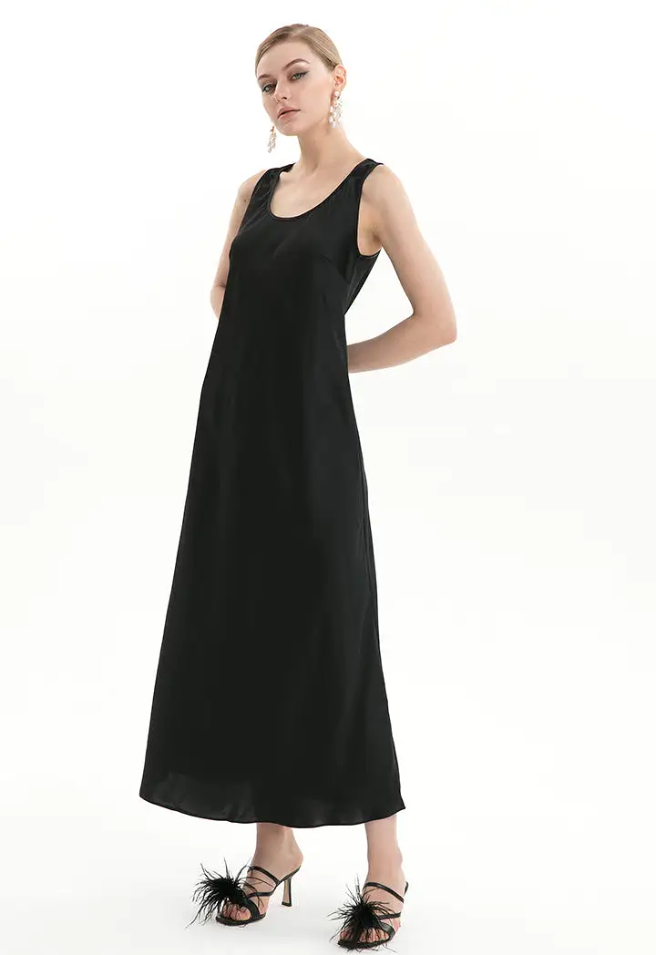 Solid Simple Sleeveless Maxi Dress