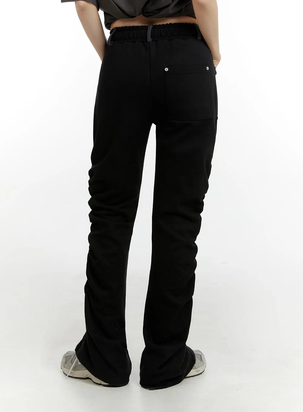 String Waist Shirring Bootcut Pants CM429