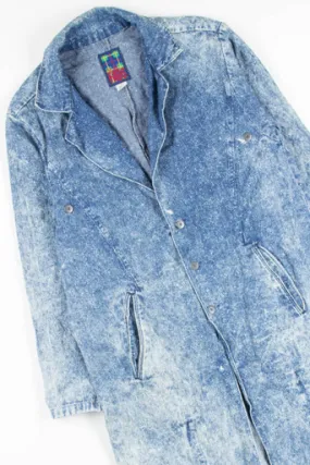 Vintage Acid Washed Denim Trench Coat