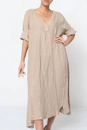 VNeck Linen Dress