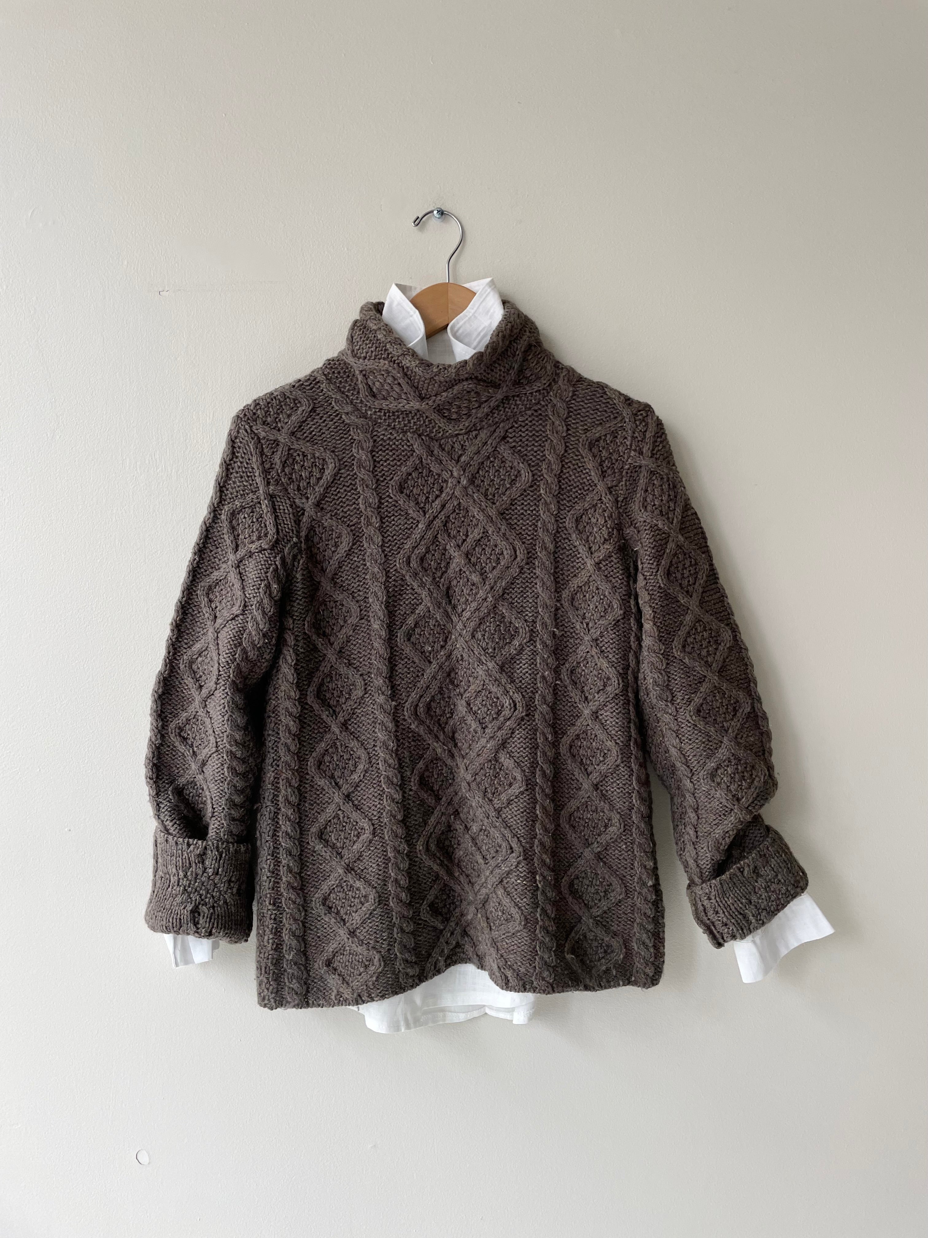 Walnut Wool Cable Knit