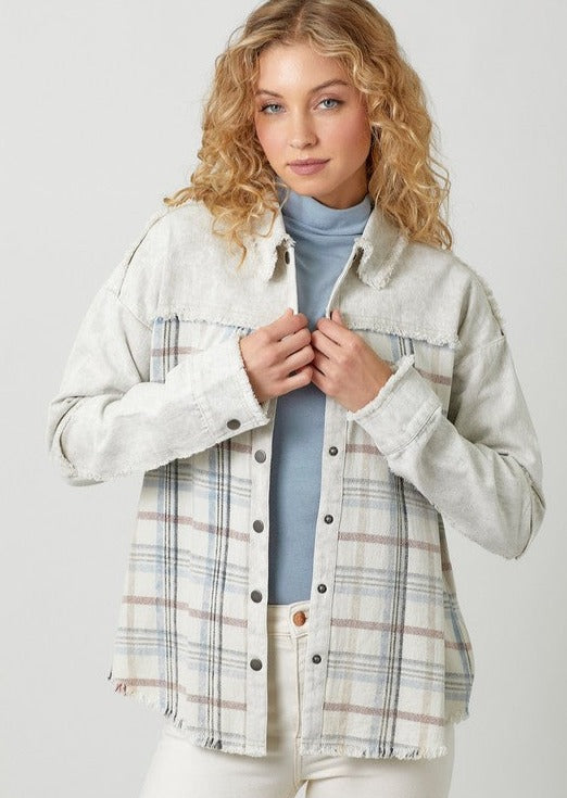 Washed Plaid Jacket