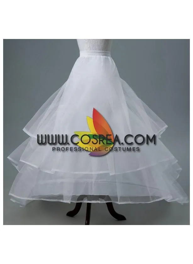 White 2 Tier Extra Wide Tulle Petticoat