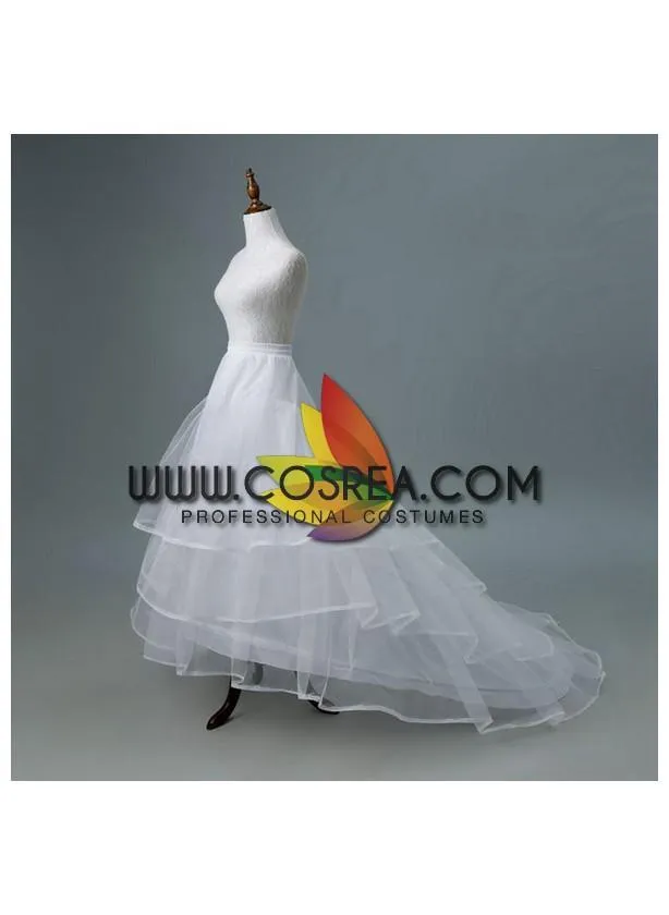 White 2 Tier Extra Wide Tulle Petticoat