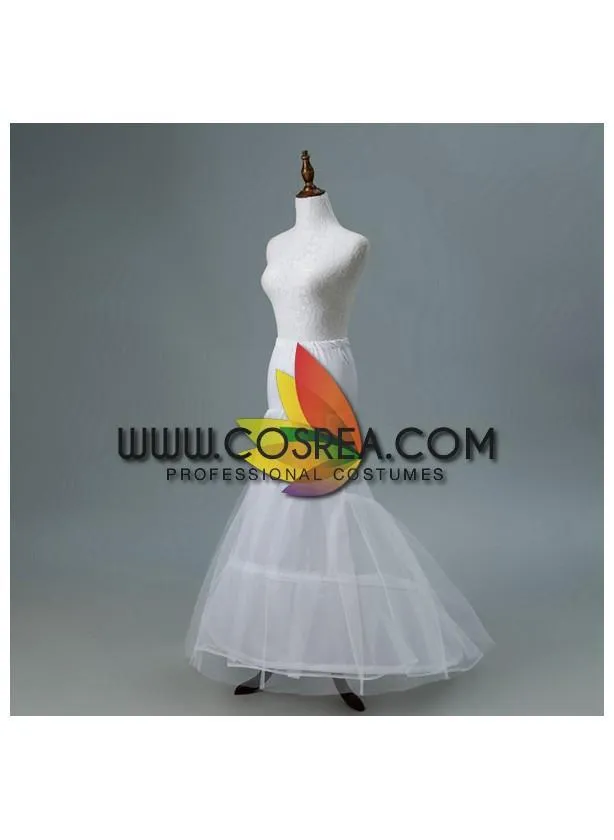 White 2 Tier Mermaid Tail Petticoat