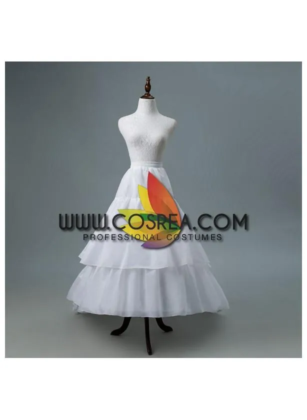 White 2 Tier Tulle Petticoat With Train