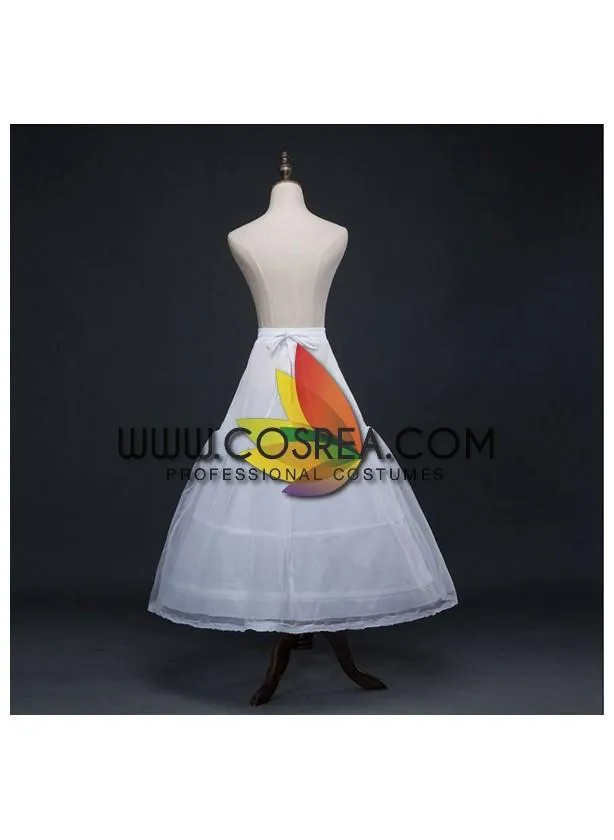 White 3 Tier With Double Layer Tulle Petticoat