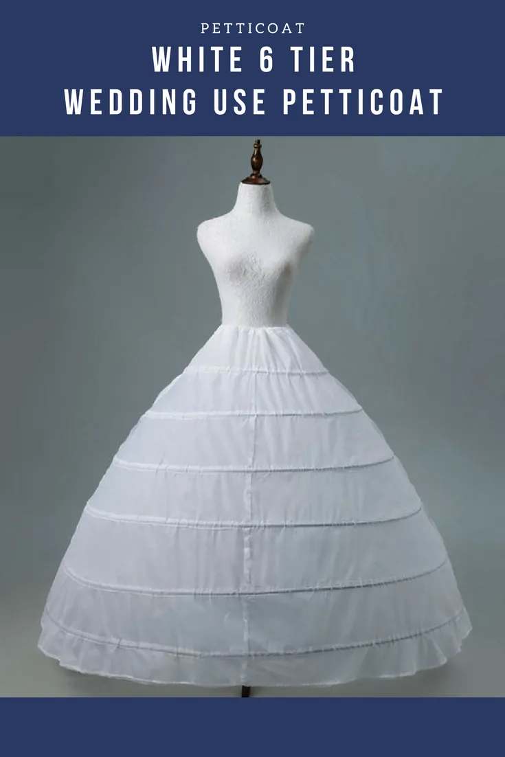 White 6 Tier Wedding Use Petticoat