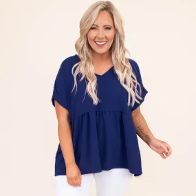 Wide Eyed Gaze Top, Royal Blue