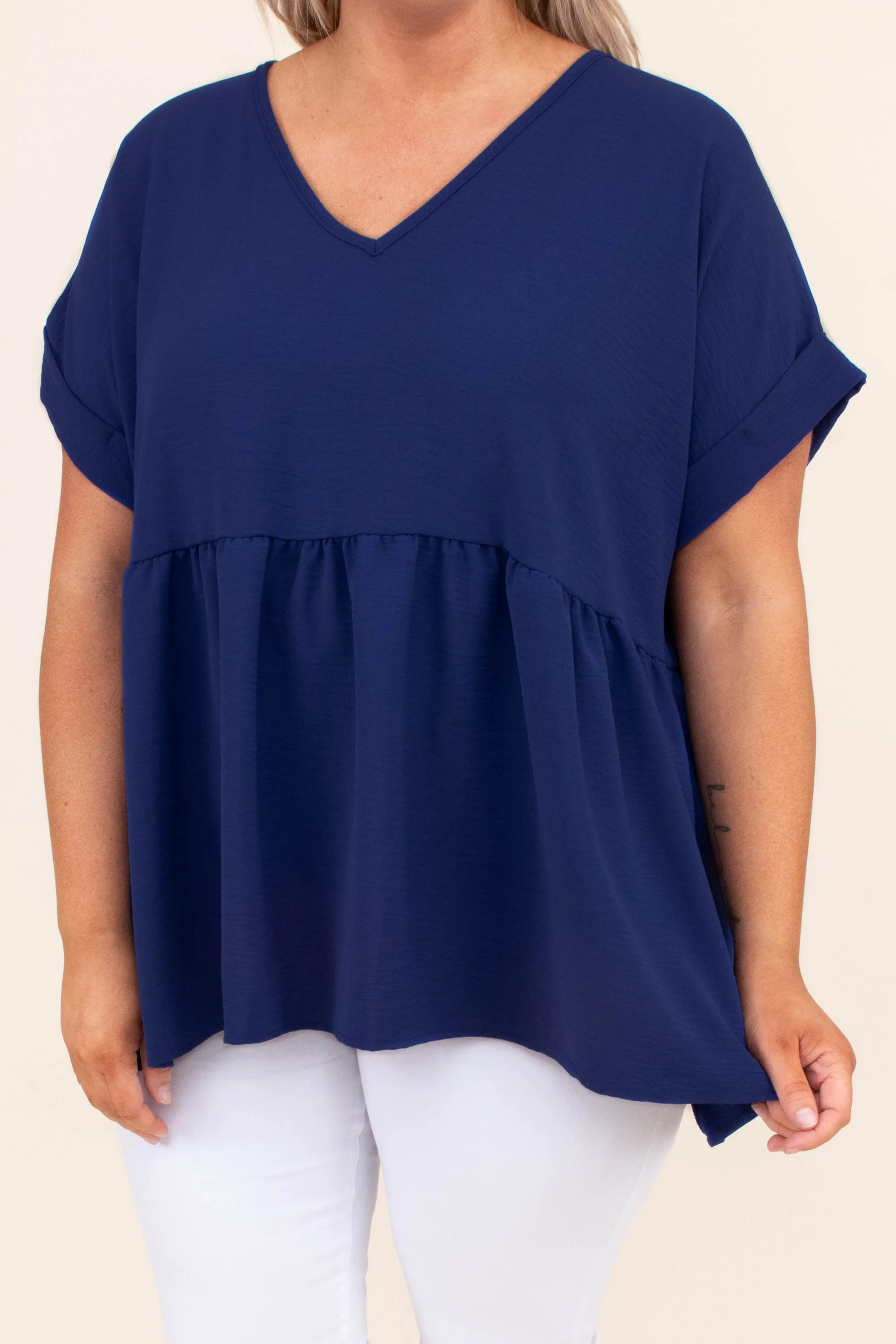 Wide Eyed Gaze Top, Royal Blue