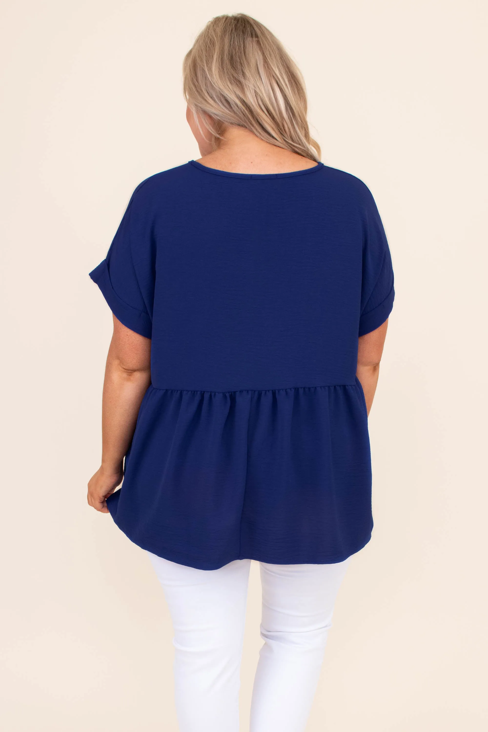 Wide Eyed Gaze Top, Royal Blue