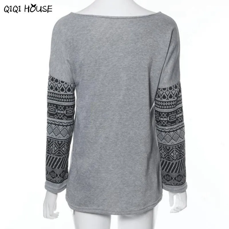 Woman Hoodies Patchwork Print Long Sleeve Autumn Pullovers Casual Loose Sweatshirts Blouse Polerones Mujer#C922 SM6